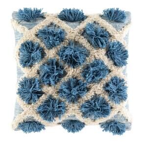 Surya Edric Decorative Square Pillow Covers 18 x 18 Blue Ivory NEW NWT Set of 2